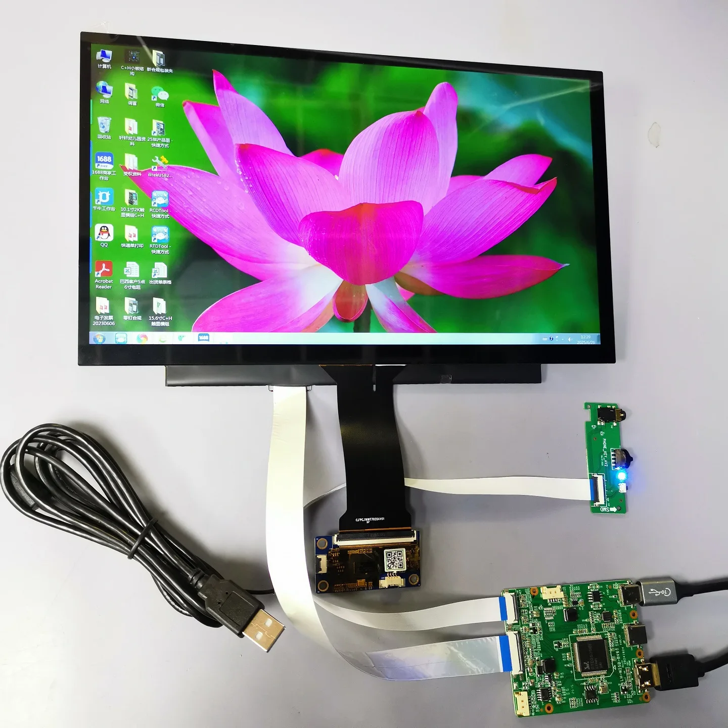 12-дюймовый модуль сенсорного экрана TPM, USB-C IPS FHD 1080P, 10-точечный емкостный сенсорный экран, 5 В, Plug Play для Raspberry Pi Arduino