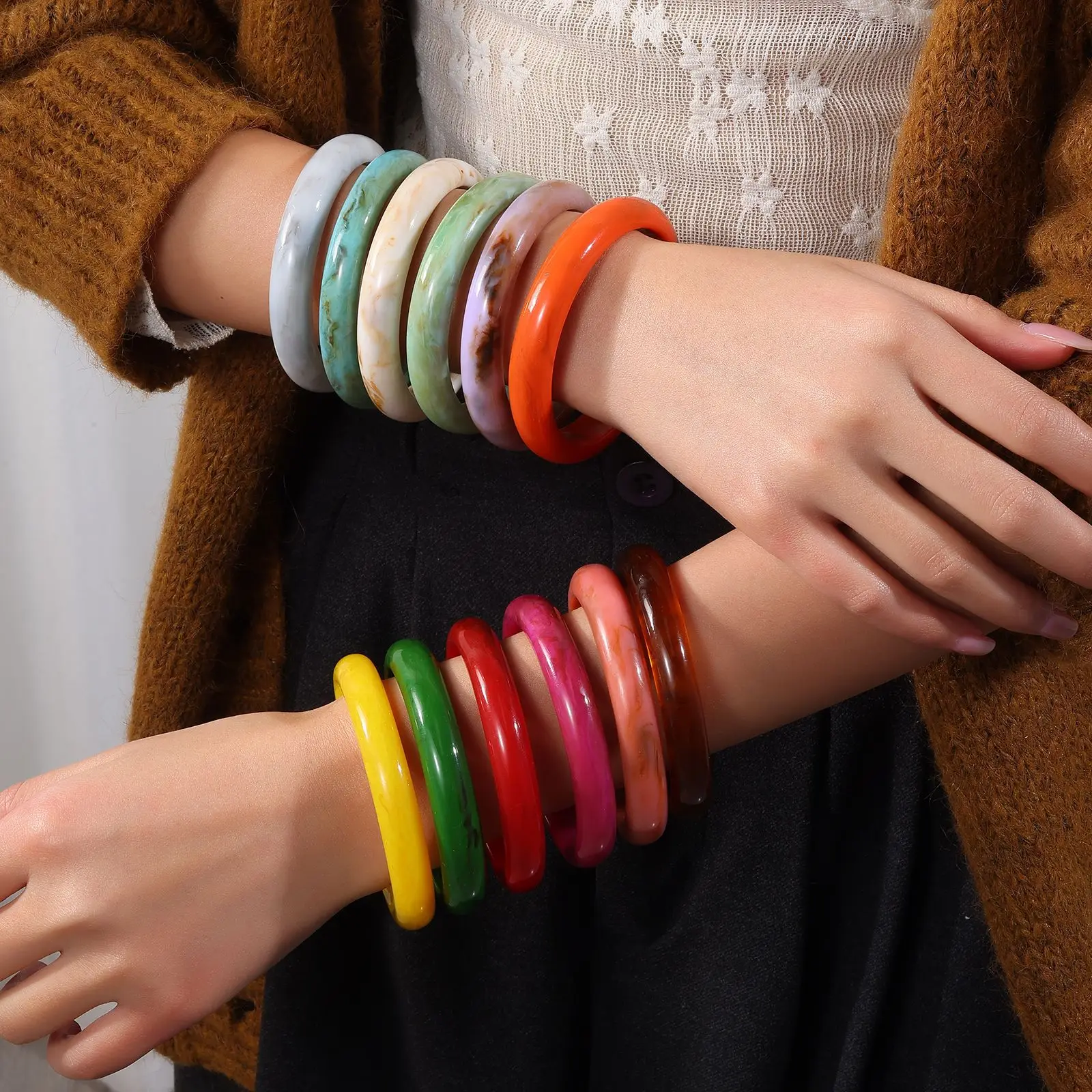 diy-accessories-cross-border-smudging-jewelry-niche-individual-cold-wind-bracelets-female-resin-bracelets-retro-and-advanced