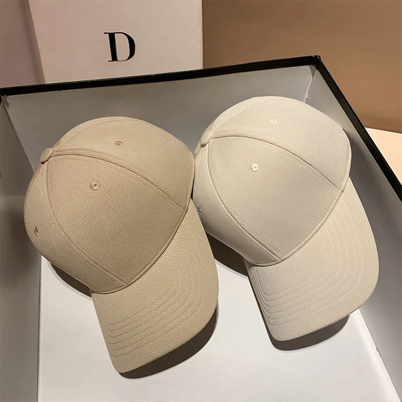 Baseball Cap Women Kpop High Quality Adjustable Big Circumference Snapback Cap Solid Color Big Brim Sun Visor Cap Dropshipping