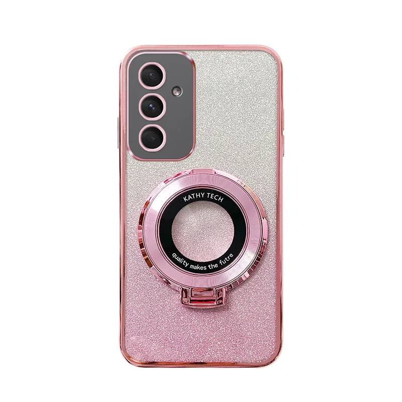 For Samsung Galaxy A54 A 34 24 14 4g 5g Silicone Back Cover Luxury Glitter Magnetic Wireless Charging Stand Holder Phone Cases