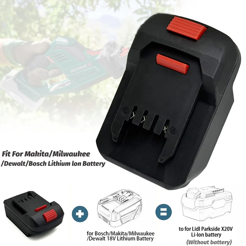 

Battery Adapter Converter for Bosch/Makita/Milwaukee/Dewalt 18V Lithium Battery to for Lidl Parkside X20V Li-Ion Power Tool
