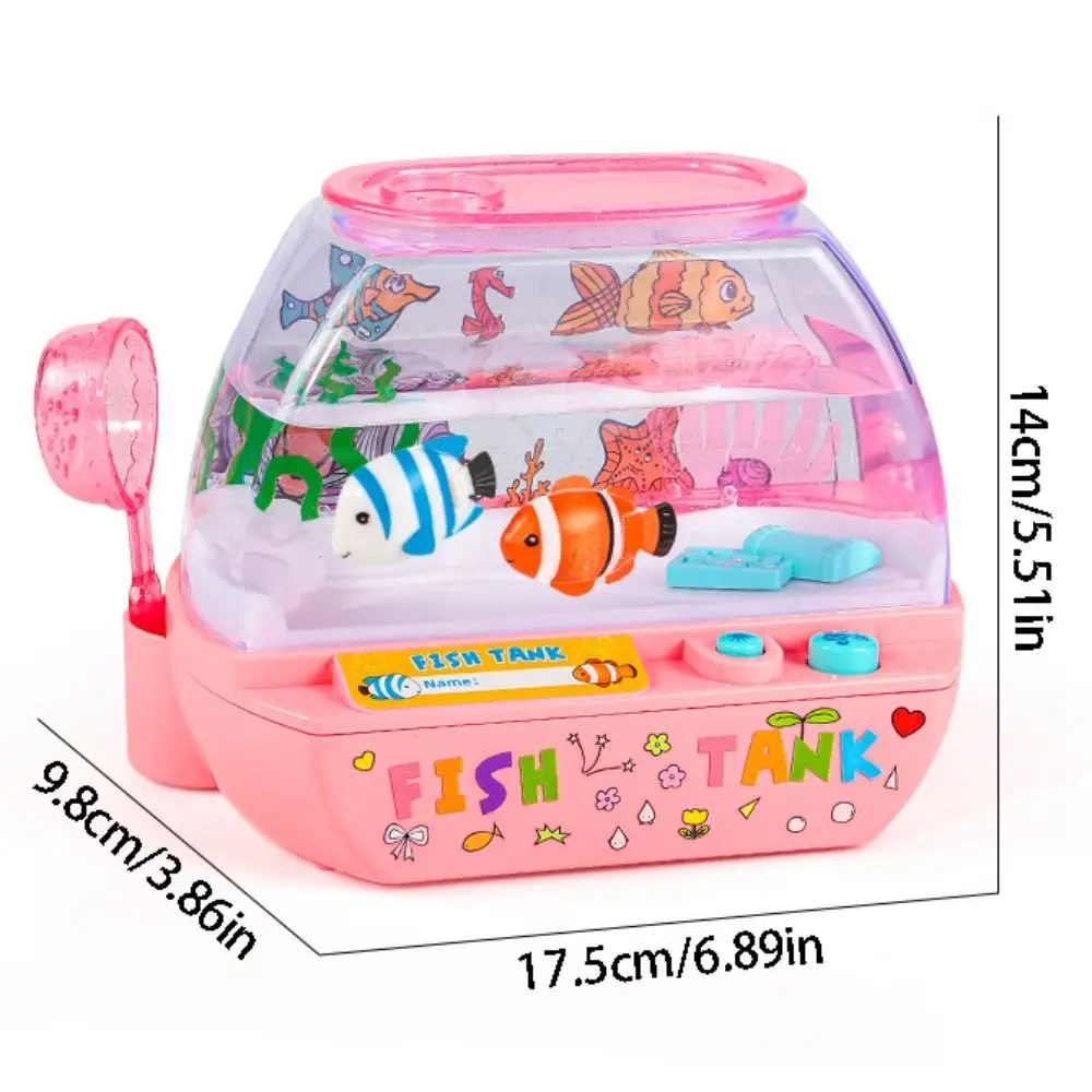 حوض السمك الاصطناعي الإبداعي جميل الكرتون LED تضيء خزان مع الموسيقى والضوء الموسيقى الكهربائية ألعاب حوض السمك التفاعلية