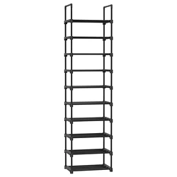 SONGMICS Shoe Rack, 10 Tier Shoe Organizer, Metal Shoe Storage Shelf for 20 Pairs of Shoes, Easy to Assemble, Entryway