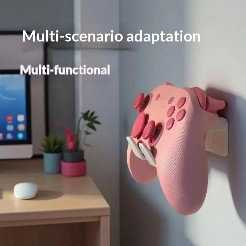 【C】Multi Functional Wall Mount Headphones Controllers Holder Stand No Punch Easy Install Game Handle Stand