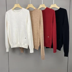 Autumn L/P 2024 Women's O-neck Pullover wool cashmere Long-sleeved Knitted Sweater