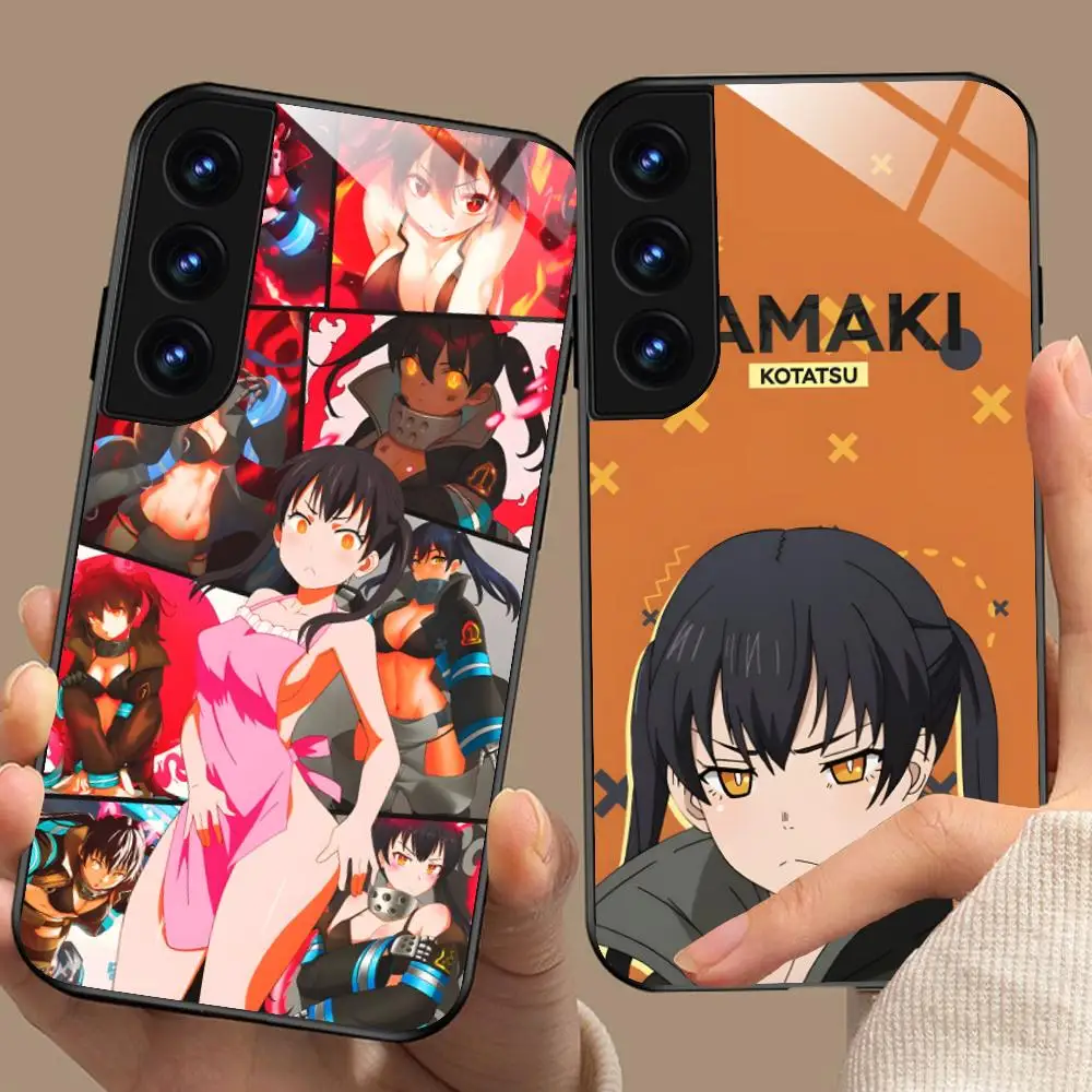 Anime Fire Tamaki Phone Case for Samsung Galaxy A56 55 54 53 52 51 36 35 34 23 16 15 5G Glass Protective Cover
