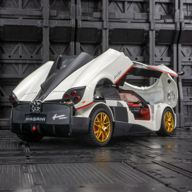 1:24 Pagani loong alliage supercar modèle voiture ornements tirer-arrière direction jouet porte peut être ouverte.