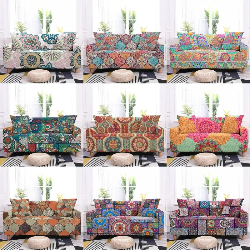 L Shape Sofa Cover Couch Covers for Sofa Chair Loveseat Fruniture Protector Vintage Style Stretch Sofa Slip Cover for All Season