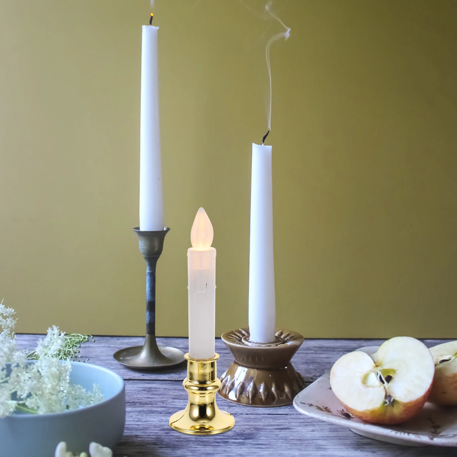 

LED Fake Candles Lights Electronic Lamps Flameless Electric for Home Decoration Incense Gift Simulation Light
