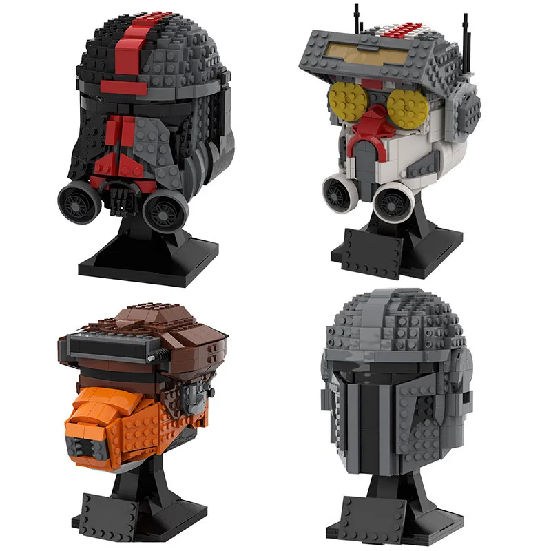 

MOC-84550 Space Wars Wreckers- Helmets Samurai Helmet Building Blocks Bountyed-Hunter-Helmets Collection Bricks Toy Kids gift