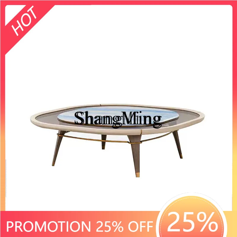 ZYY Coffee Table Marble Coffee Table Modern Light Luxury Living Room Home Glass  Table Marble Coffee