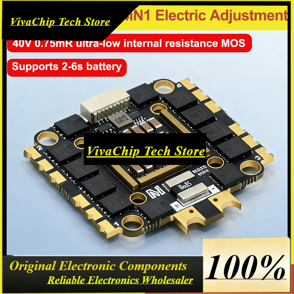 VivaSMicoAir 55A AM32 4N1 ESC 2-6S 32-bit FPV Traverser ESC Support PWM/DShot300 Signals Inside/outside 2oz Copper Strip Deflect