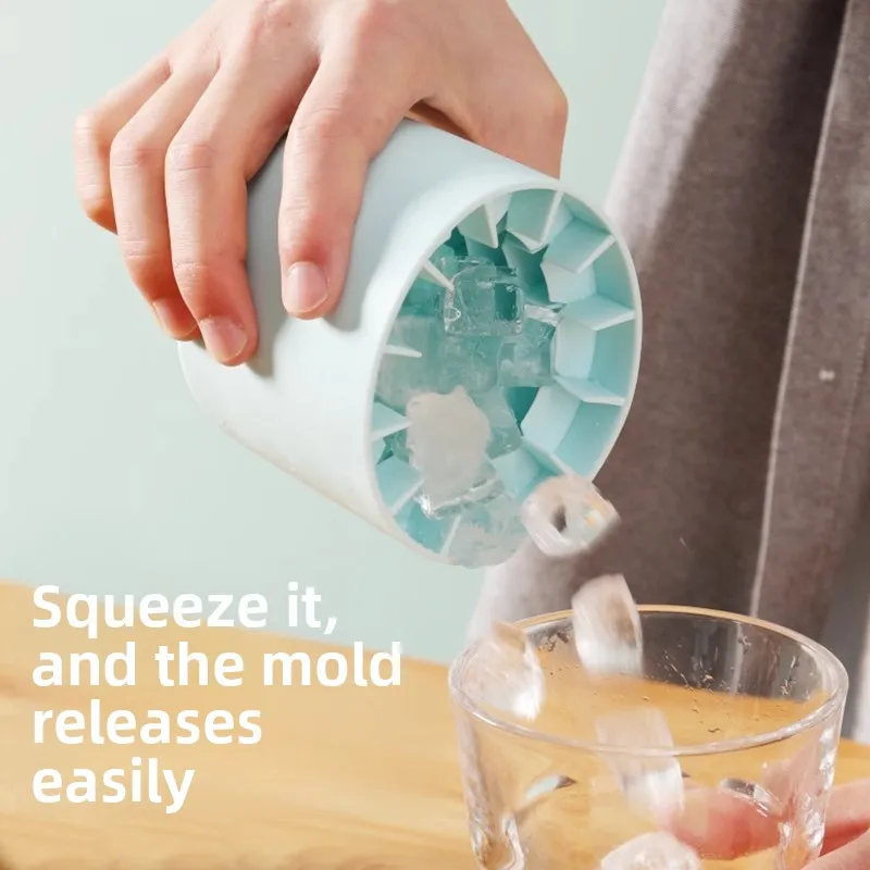 

Silicone Ice Cube Mold Round Ice Bucket Summer Homemade DIY Refrigerator Freeze Maker Creative Cube Mold Barware Tools