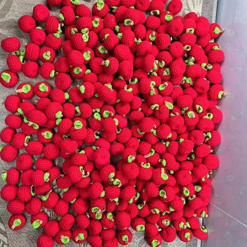 10PC wełniana symulacja dziewiarstwa Persimmon orzechowe jabłko pleciony truskawka pomarańczowy wisiorek klucz Cahin nieśmiertelne owoce Home Decor