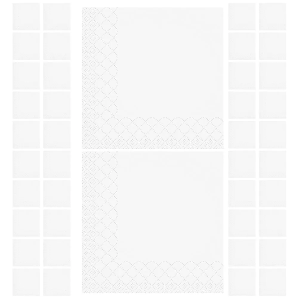 

100 Sheets Disposable Napkins White Embossed Paper Dinner Party Supplies Bulk Guest Decorations Household Table Top