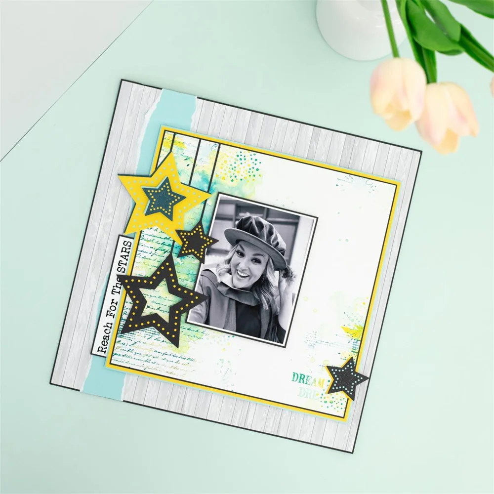 Star Heart Oval Hexagon Nesting Metal Cutting Dies Rose Bouquet Peacock Border Corner Diecut for DIY Scrapbooking Paper Cards