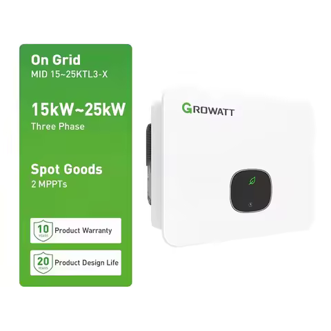 Growatt Mid 20~25ktl3-X 3 Phase 20kw 25kw Inverter 22kw On Grid Solar Inverters With 2 Mppt Trackers