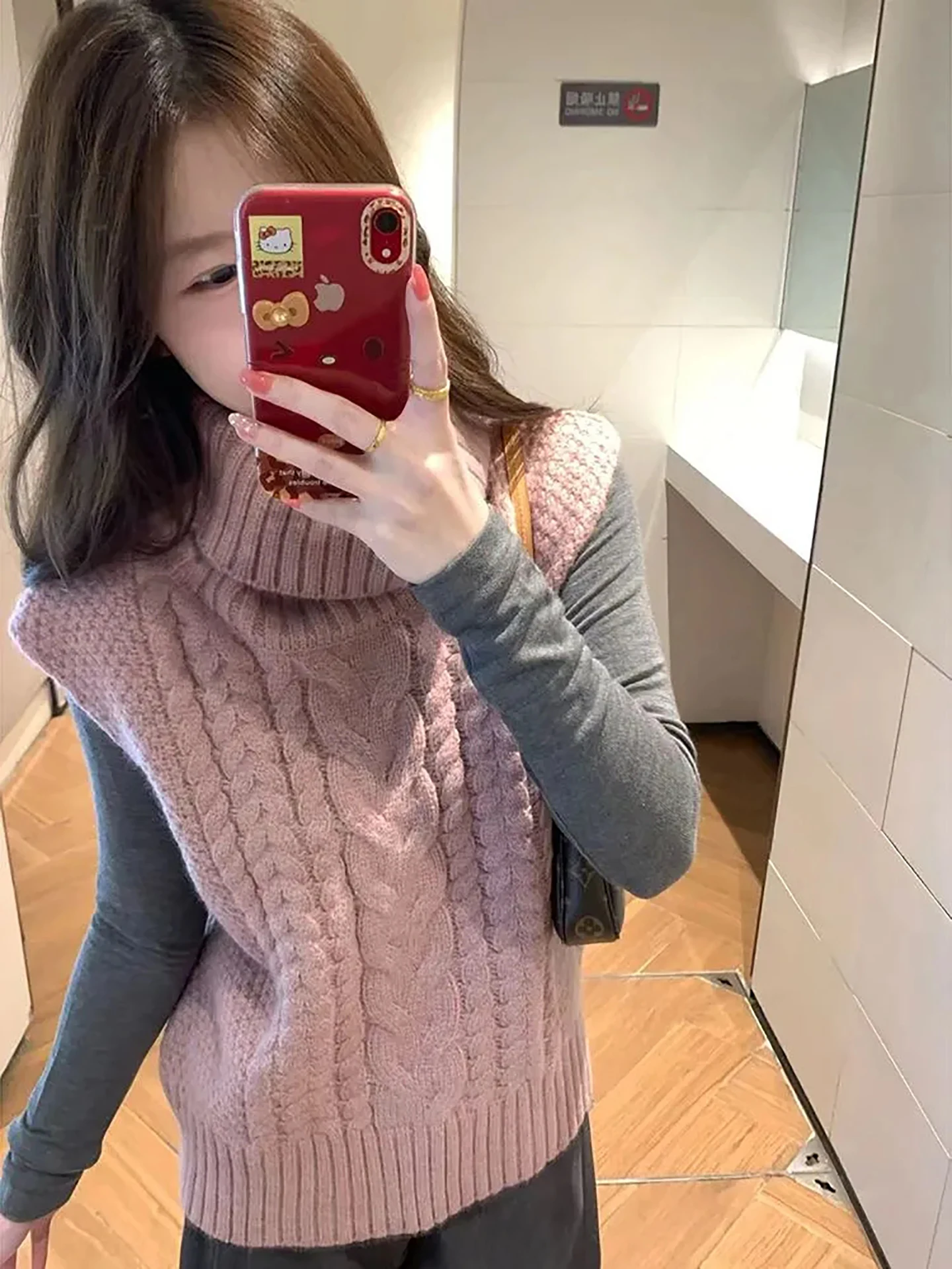 

Корейский вязаный свитер с высоким воротником, женский свободный крой, мягкий вязаный свитер среднего размера, повседневное модное зимнее новое поступление