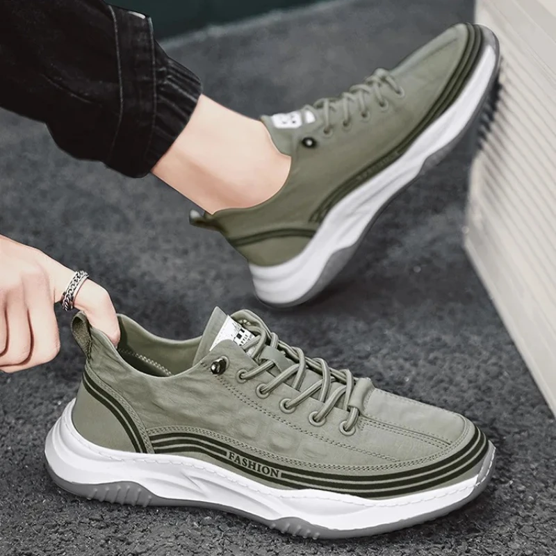 

2025 новые модные мужские кроссовки для мужчин, повседневная обувь, дышащая мужская повседневная обувь на шнуровке, весенняя кожаная обувь, мужская обувь Chaussure Homme