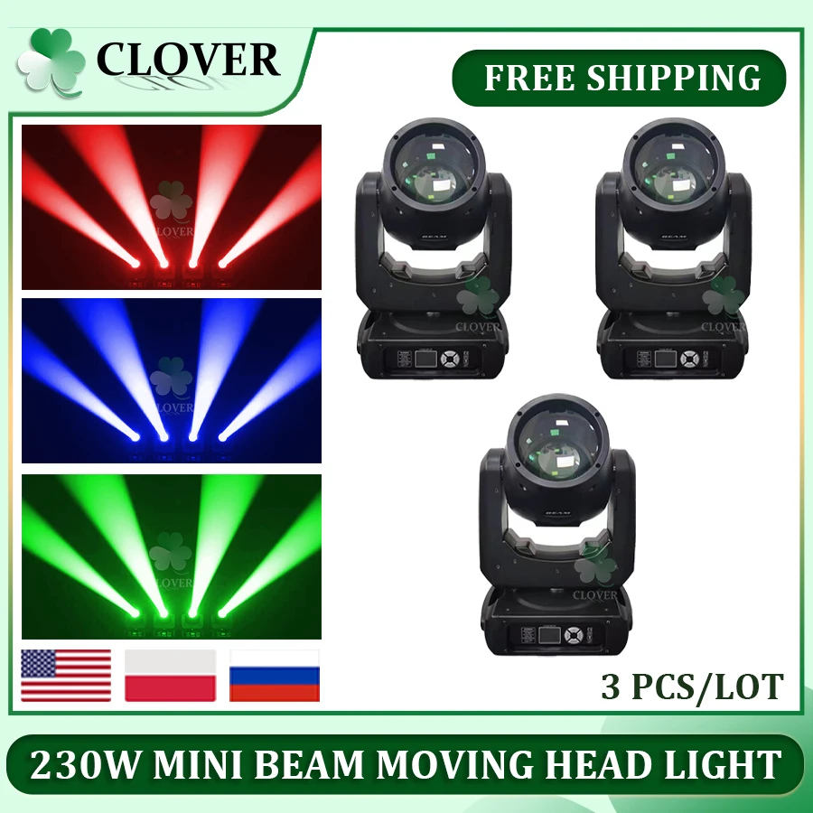 

0 Tax 3Pcs Mini Beam 230W 7R Moving Head Light Professional Stage Beam Lighting for Show Disco Dj Club Light Nightclub