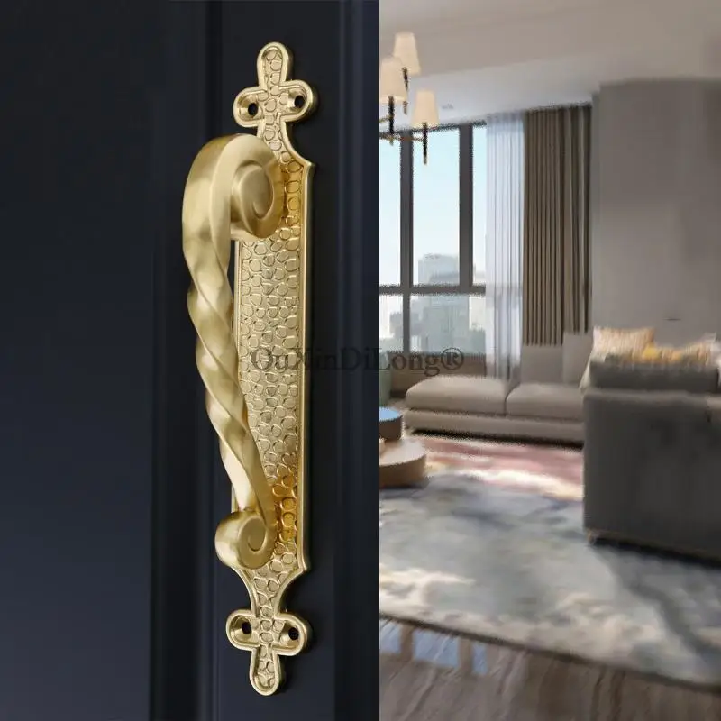 Luxury 1PCS Solid Pure Brass Door Handles European Sliding Door Pulls Living Room Bedroom Bathroom Gate Door Push Pull Handles