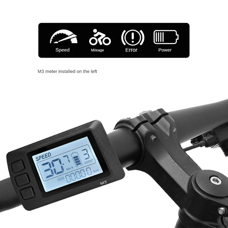 Ebike LCD-M3 Display 24V36V48V SM Connector Connector Display Parts Suitable For Electric Bicycle Smart Control Panel