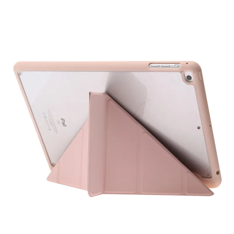 Voor iPad 6e 7e 8e 9e generatie hoesje met potloodhouder PU-leer Acryl achterkant Smart Case voor iPad 9.7 10.2 iPad 5 6 7 8 9 Air 1 2