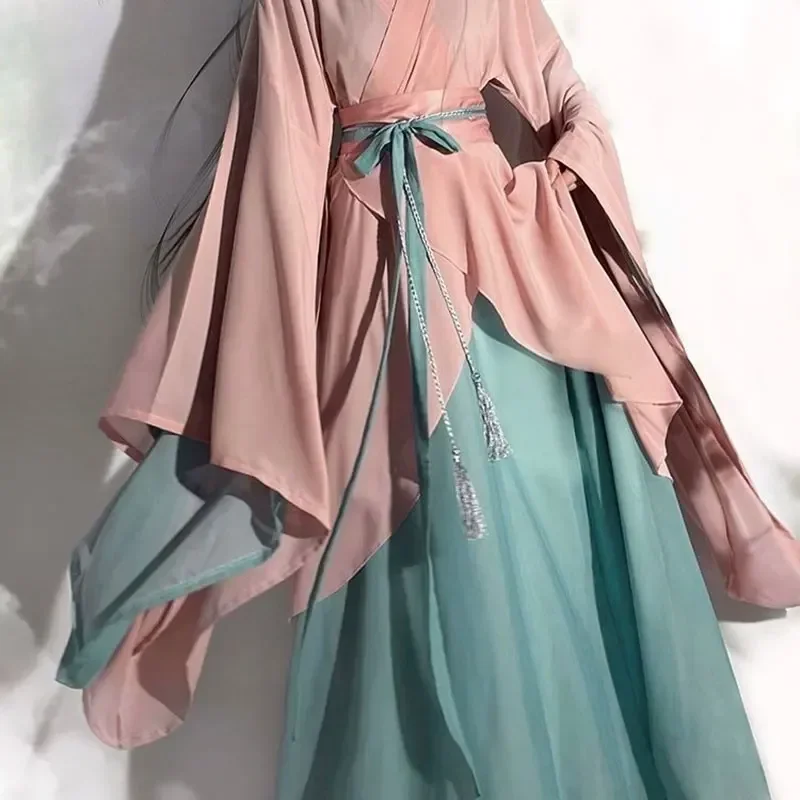 Chinese Hanfu Women Chinese Traditional Cosplay Costume Fairy Ancient Clothing Pink Green Dress Birthday Party Daily Work Wear