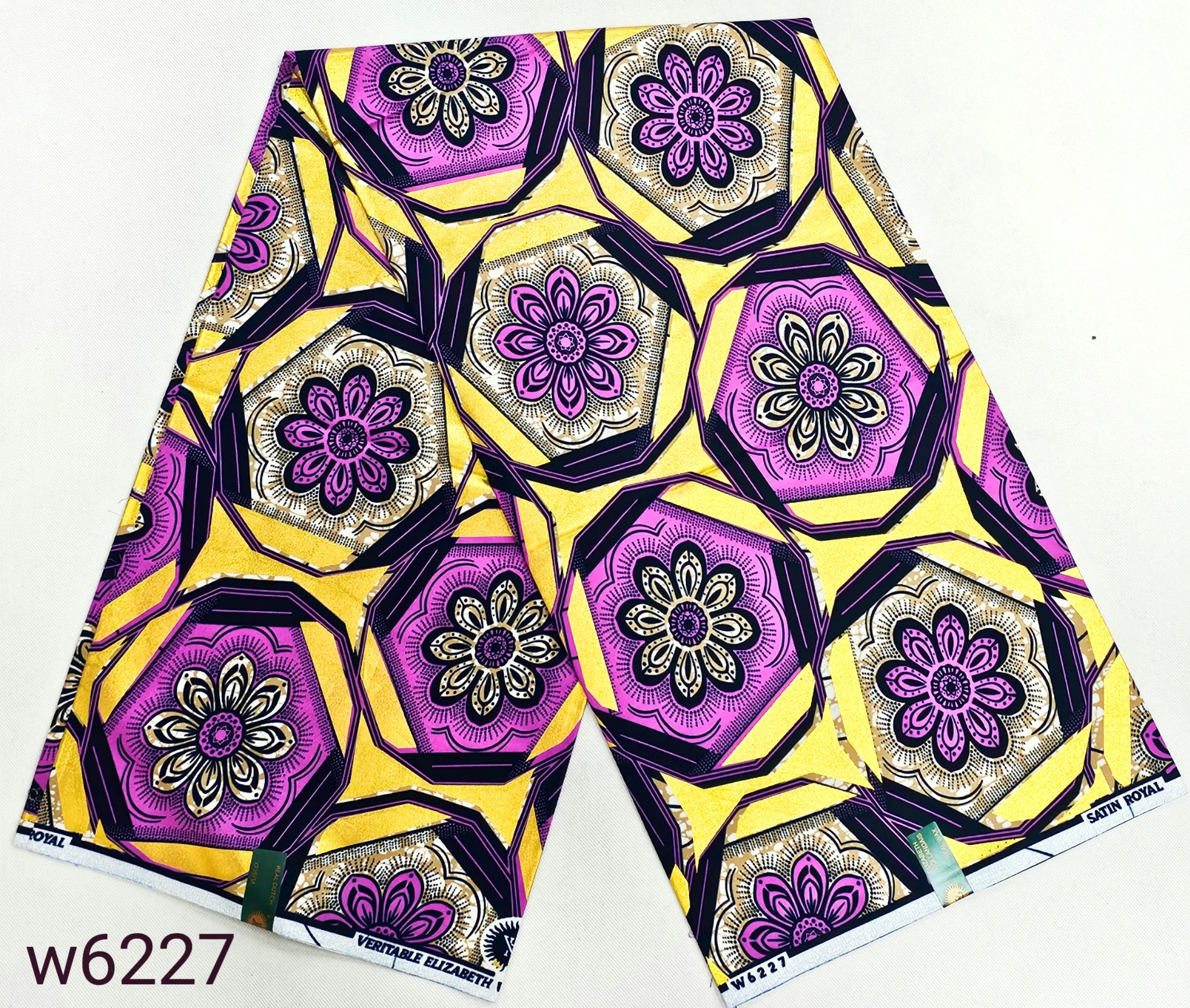 ผ้าฮอลแลนด์แท้ ลายพิมพ์แอฟริกัน ซุปเปอร์ 6 หลา ผ้าฝ้ายแท้ 100% ผ้าฮอลแลนด์แท้ ลายพิมพ์ใหม่ ปี 2025 สำหรับตัดชุด