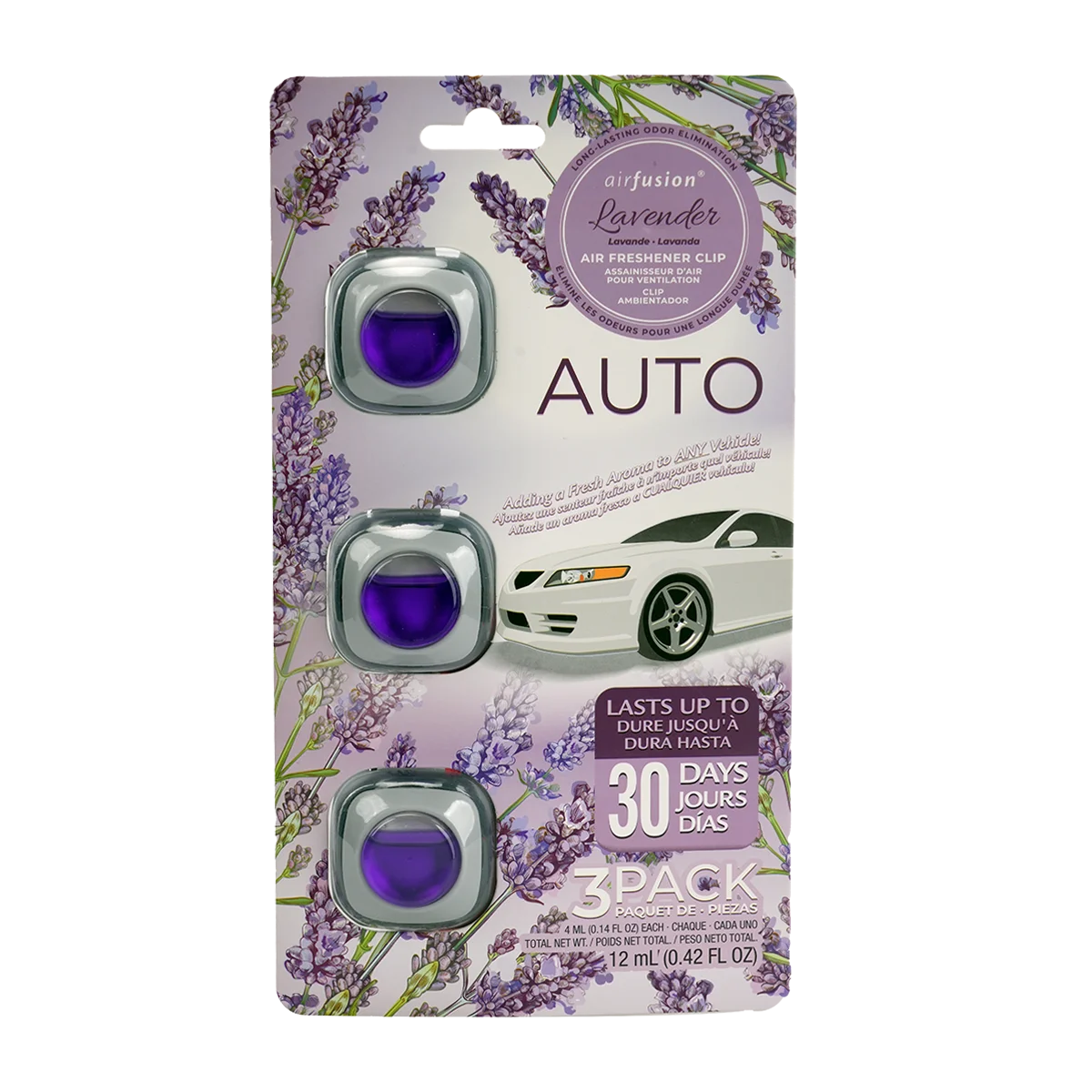 Air Fusion Air Freshener Clip for Car Air Freshener Vent Clip Lavender Scent Odor Eliminator Up to 30 Days Car Refresher Mist 3