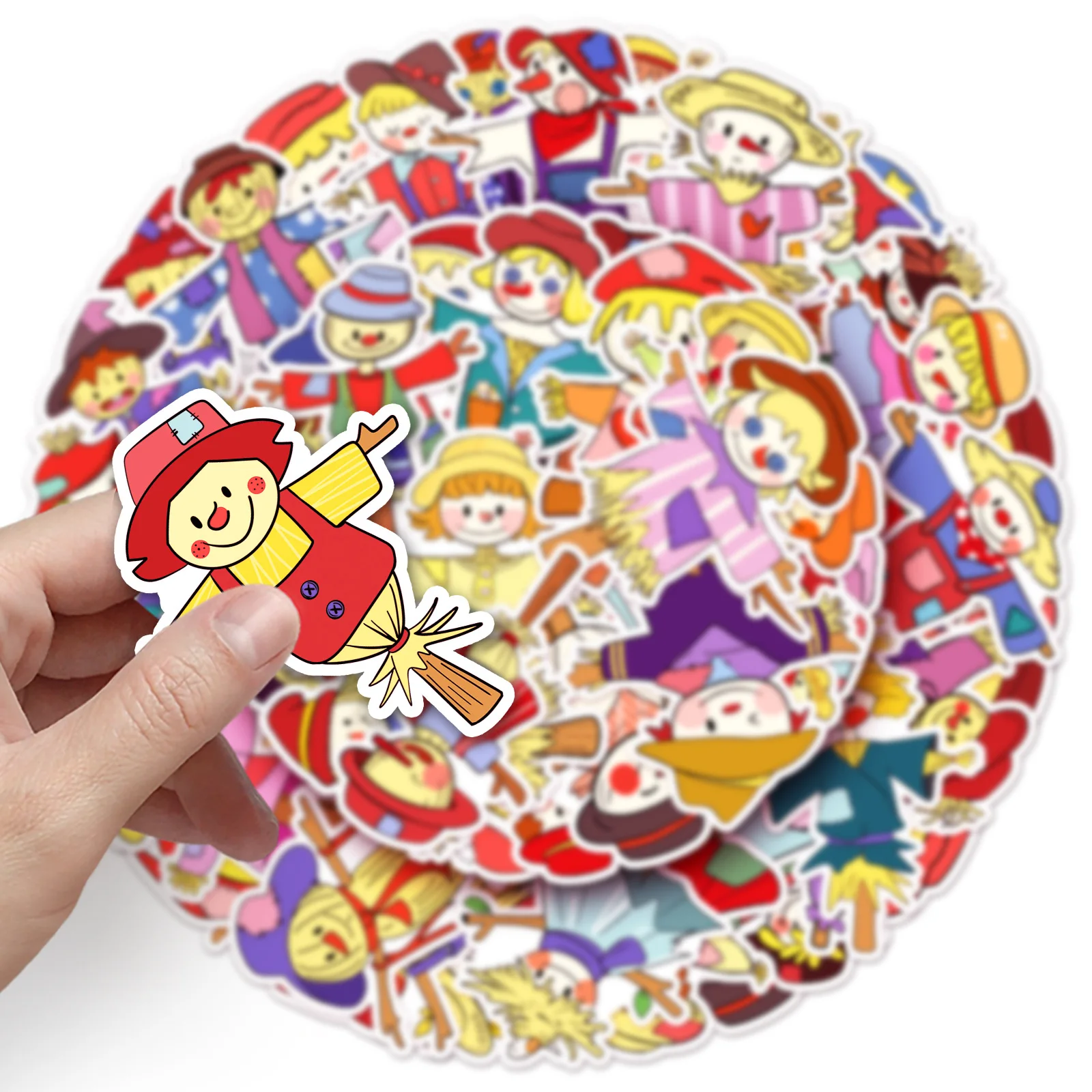 50Pcs Scarecrow Graffiti Stickers Cartoon Cute Hand drawn Decorative Stickers DIY Guitar Phone Laptop Water Cup Skateboard