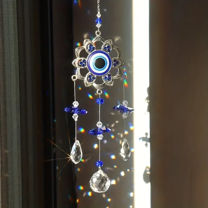 Crystal Blue Evil Eye Suncatcher: Love, Protection & Magic - Perfect for Weddings, Housewarmings & More