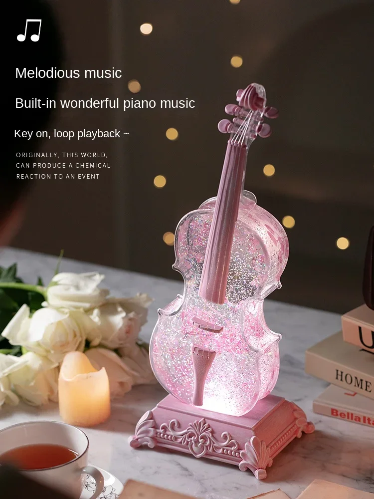 Violin Bluetooth Snow Music Box Music Box Crystal Ball for Girlfriend Girlfriend Friends Birthday Present High Sense