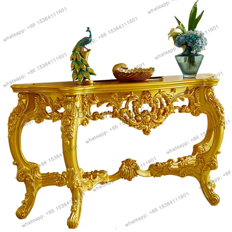 European solid wood entrance American luxury court against the wall table decoration table rack