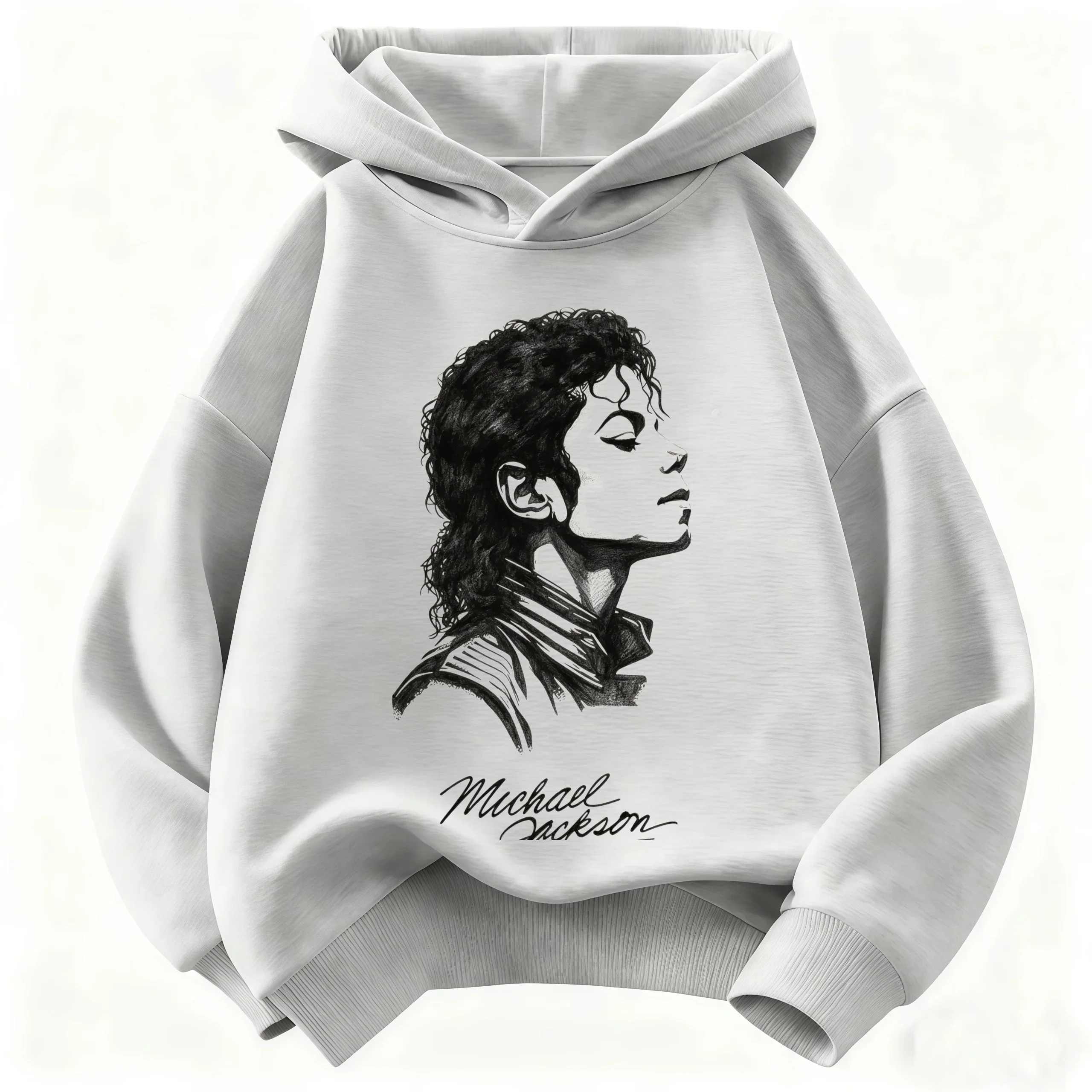 Neuer Kinder-Kapuzenpullover mit Michael-Jackson-Retro-Schriftzug-Druck, Pullover für Jungen und Mädchen, lässiger Vintage-Mode-Hoodie – Detail 4