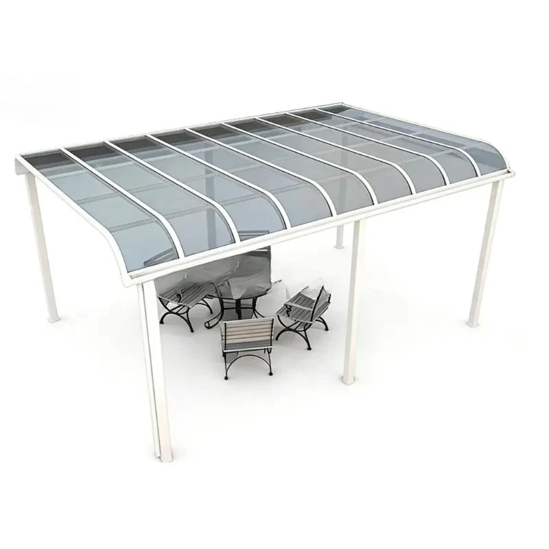 Outdoor  Aluminium  Polycarbonate Single-pitch Roof Canopy Patio Cover Waterproof UV Resistant Wind Easy Install Garden Backyard