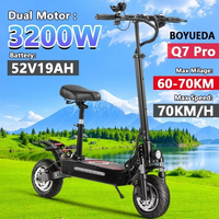BOYUEDA Q7Pro Electric Skateboard 3200W Dual Motor 52V19Ah Hydraulic Oil Brake Electric Scooters Adults Off-road Fold EScooters