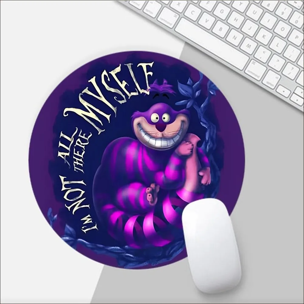 Disney Alice In Wonderland Cheshire Cat Mousepad Small Round Speed Version Game Keyboard Office Table Mat PC Laptop Mouse Mat