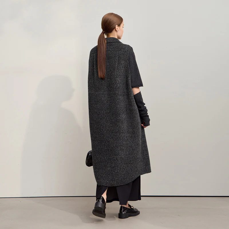 AMII Sleeveless Women's Woolen Coat 2025 Winter New Lapel Vest Wool Double-sided Woolen Coat Women's Warm Versatile Top 12554069