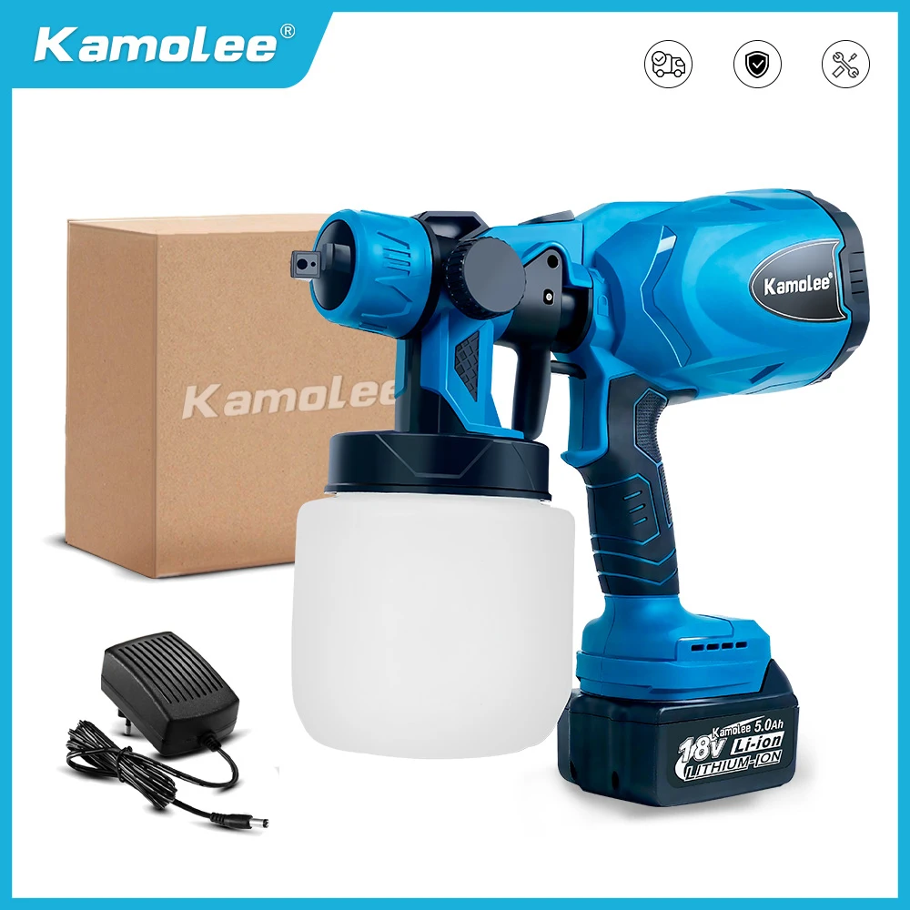 

Kamolee 800ml Cordless Electric Paint Spray Gun Household Disinfection Sterilization Portable Sprayer For Makita 18V Battery