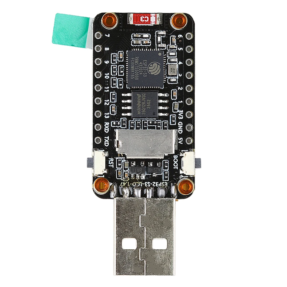 ESP32-S3 Development Board 2.4G WIFI BLE 5 Module with 1.47 Inch LCD Display USB Micro SD Card Slot ESP32-S3R8 Dual-Core 240MHz