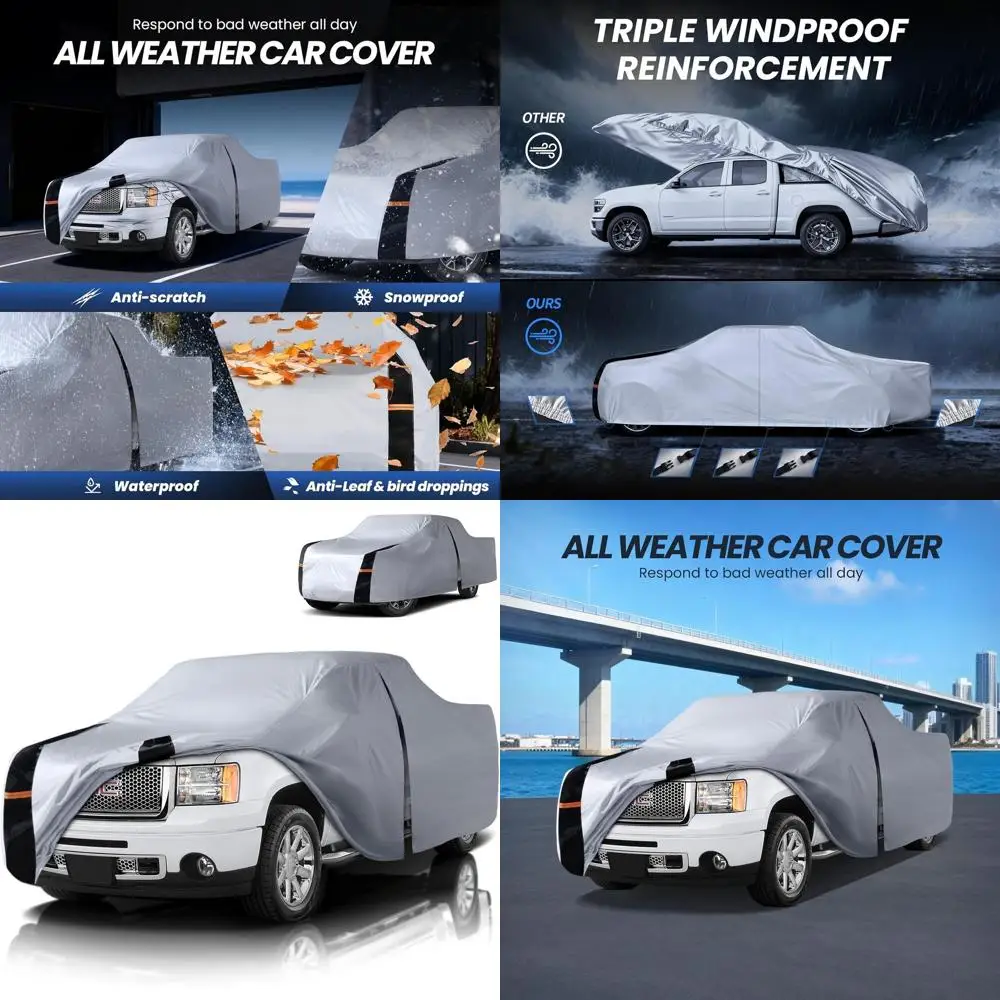 

Водонепроницаемый чехол для грузовика Custom Fit Sierra 2002-2026 (двойная/удлиненная/полноразмерная кабина, короткая платформа) с защитой от всех погодных условий и молнией на двери