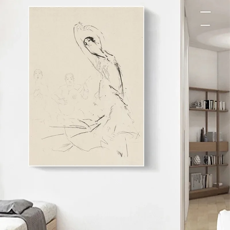 Vintage Antique Charcoal Sketch Art Prints European Gallery Wall Set Classic Portrait Landscape Aesthetic Canvas Painting Decor