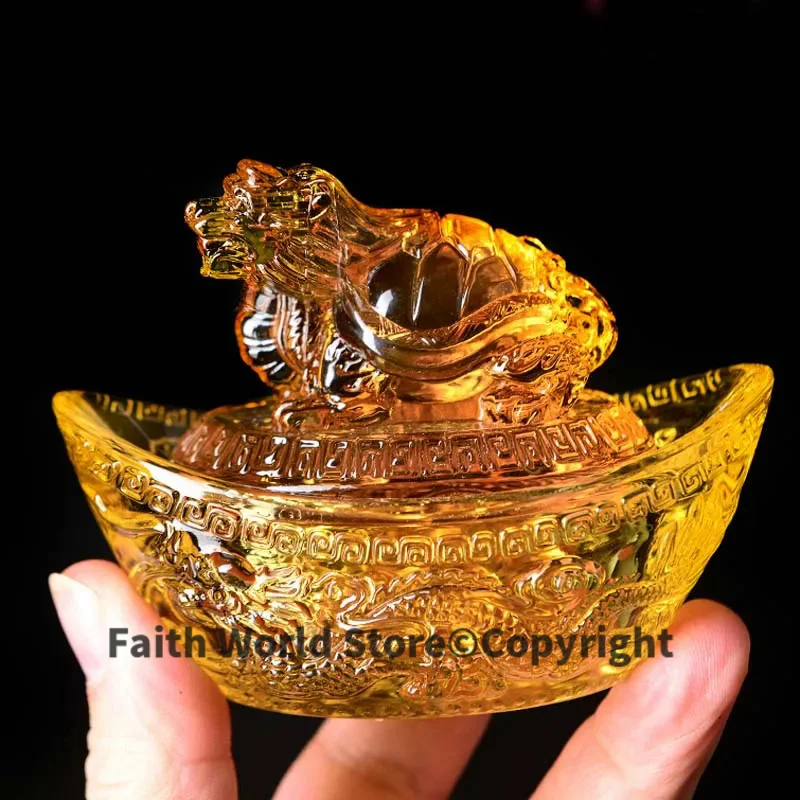 

HOME Store mascot Geomantic master Bring in wealth treasure Money Drawing good luck Fortune Dragon turtle yellow crystal