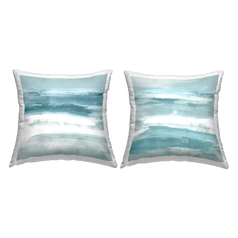 

Industries Turquoise White Abstract Forms Printed Throw Pillow Design by Jake Messina Set of 2