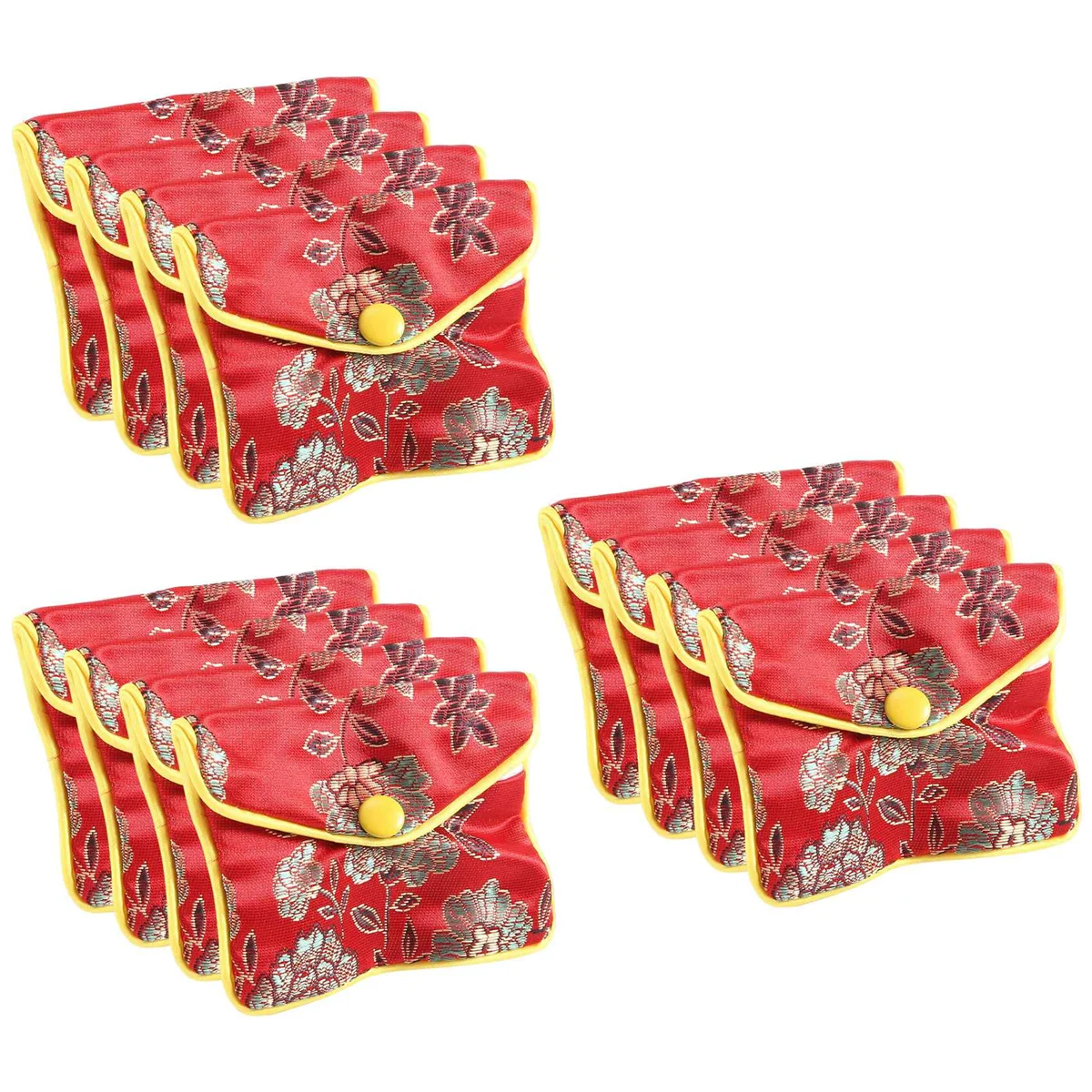 FZFZ 12 1 で小さなジュエリーボックスジュエリーレッドジュエリーバッグ刺繍シルク布バッグ小銭入れ