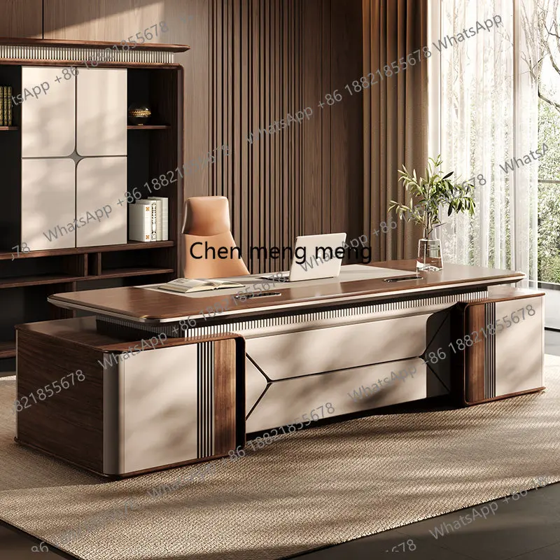d178 High-end chairperson's leadership office, large class desk, computer desk, office table and chair combination