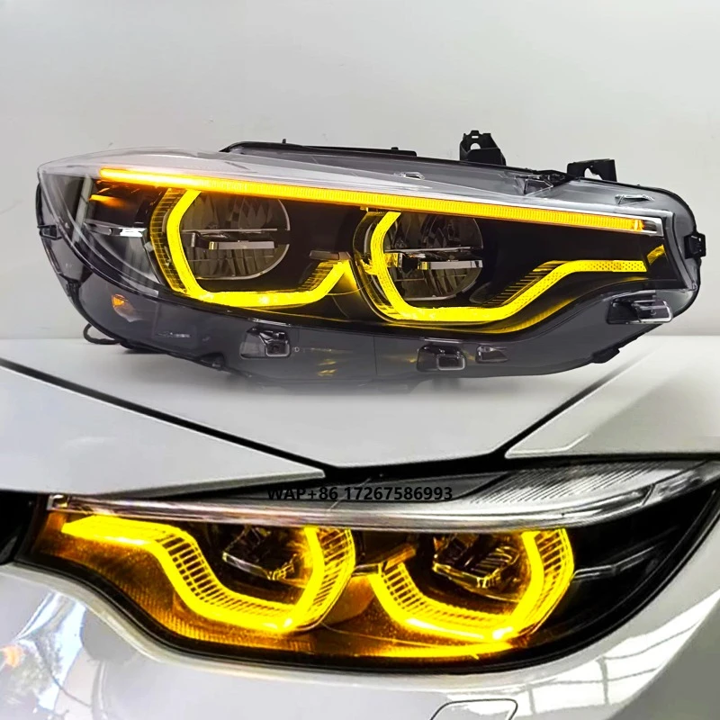 

SJC Yellow White DRL Ikon Style LED Headlight for F32 F33 F36 F80 F82 M3 M4 Lci Front Lights High Low Turn Signal Lamp