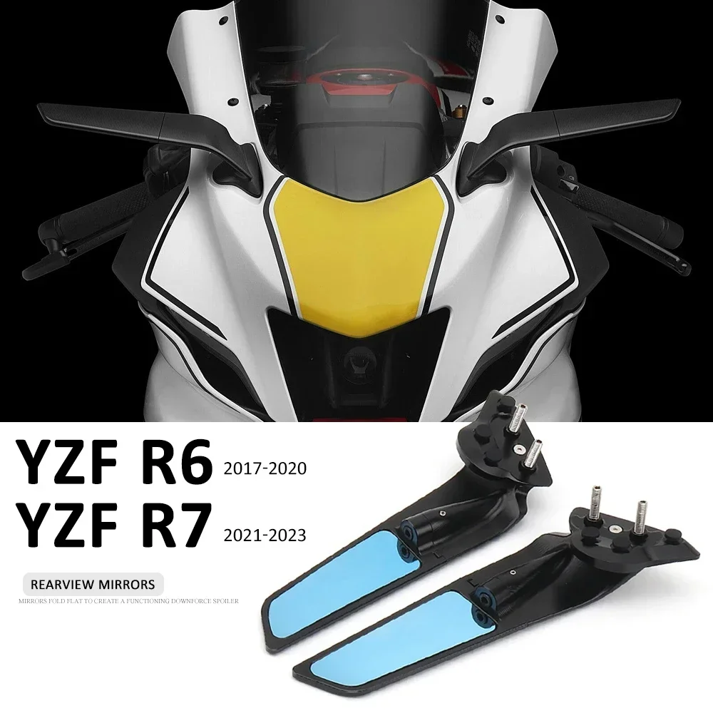 Motorcycle Mirror Wind Wing Adjustable Rotating Rearview Mirror New For Yamaha YZF R7 2021 2022 2023 Yzf R6 2017 2018 2019 2020