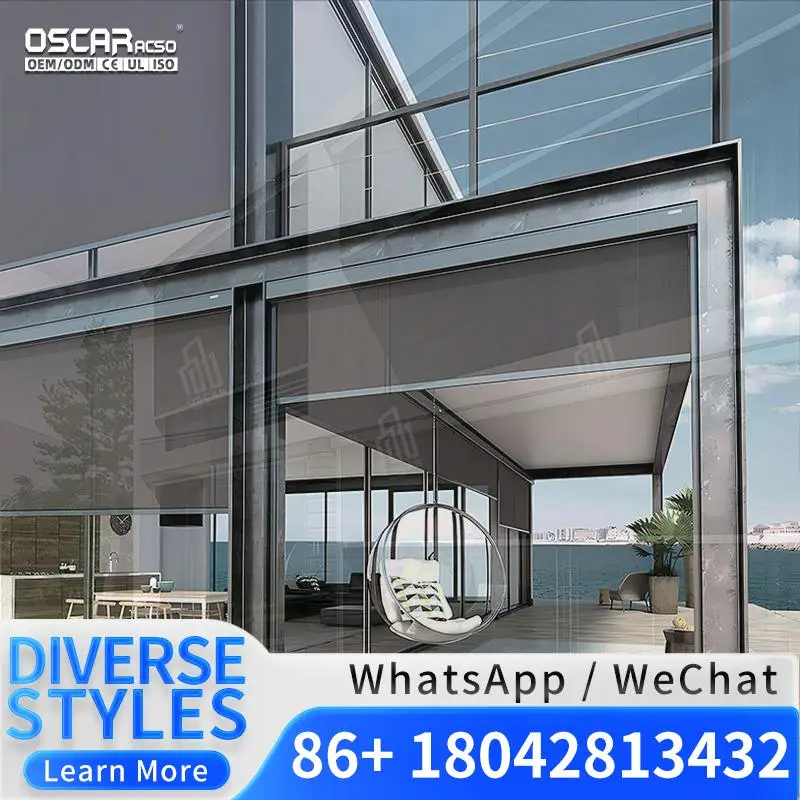 High Quality Tubular Motor & Wire Battery Smart Electric Sheer Shades Roller Blinds for Balcony Windows in US UK Rolling Blind